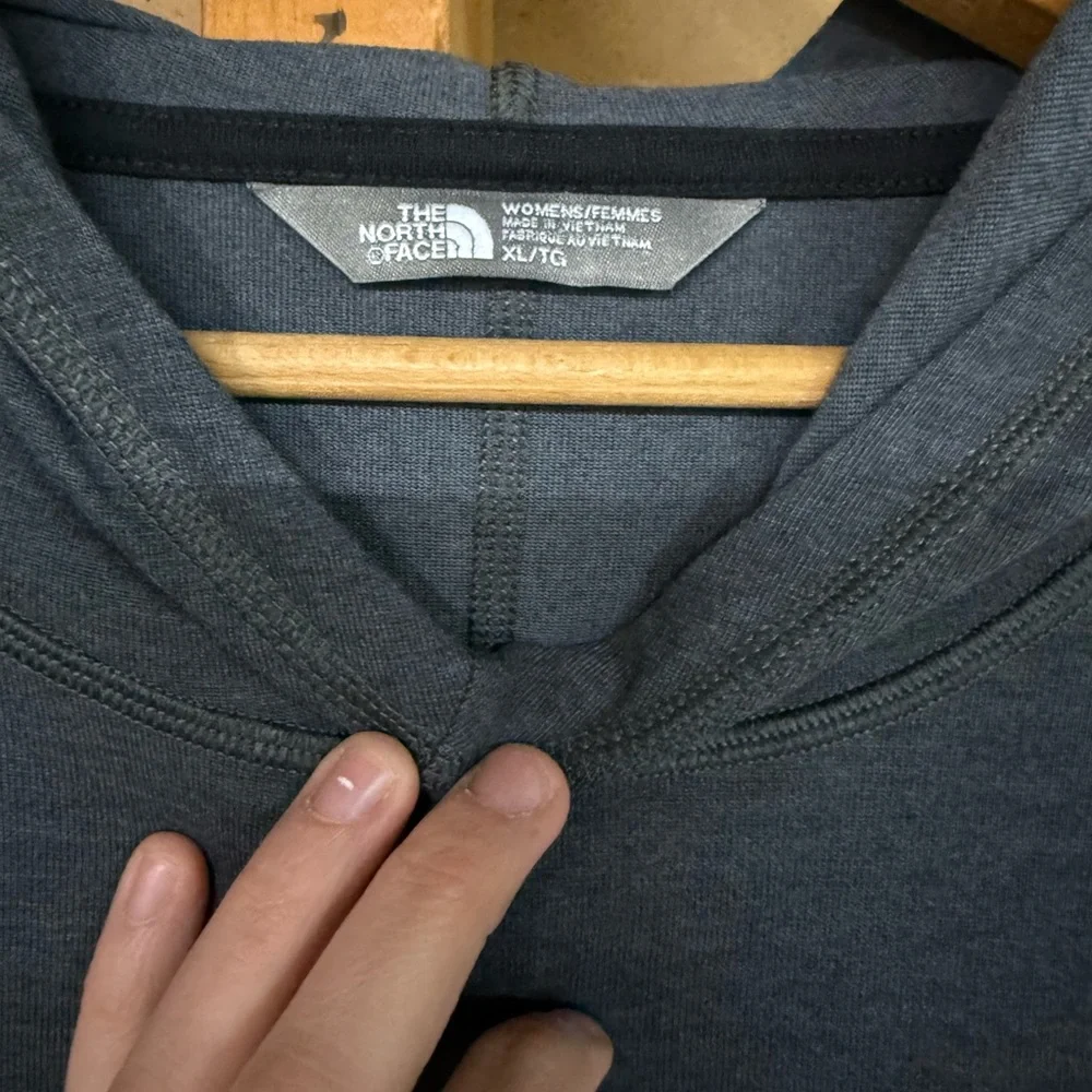 The North Face Grey Hooded Tunic Dress XL Long Sleeve Sweatshirt Pockets Workout - Picture 4 of 6